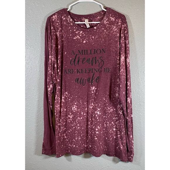 Bella Canvas 3XL Purple Bleach Long Sleeve Greatest Showman Crew Neck Graphic - Picture 6 of 6